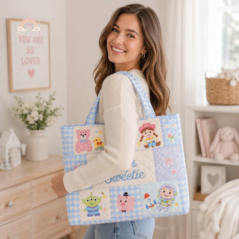 Custom Jessie Woody Buzz Lightyear Toy Story 5 Shoulder Bag, Disneyland Toy Story 5 Tote Bag image 3