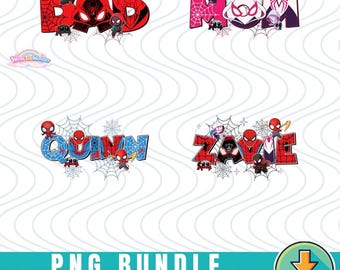 Custom Spidey and His Amazing Friends PNG Download, Spiderman Family Png, Custom Kid Name Digital File, Super Hero Birthday Png