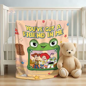 Manta de la película Toy Story 5, manta para adultos y niños con diseño de Jessie y Lilypad de Toy Story Land "Tienes un amigo en mí", regalo temático de PixarCloud imagen 1