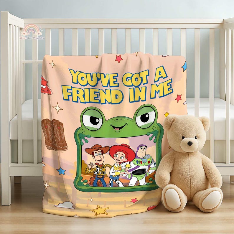 Manta de la película Toy Story 5, manta para adultos y niños con diseño de Jessie y Lilypad de Toy Story Land "Tienes un amigo en mí", regalo temático de PixarCloud imagen 1