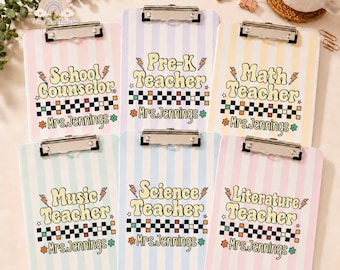 Custom Teacher Clipboard, Cute Elementary Teacher Clipboard For Teachers Day, Back To School Classroom Clipboard For Grade School Teachers
