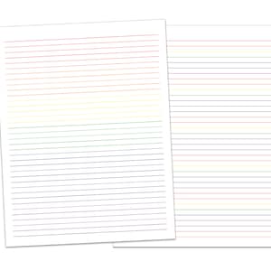 Rainbow Lined Paper Printable PDF image 1