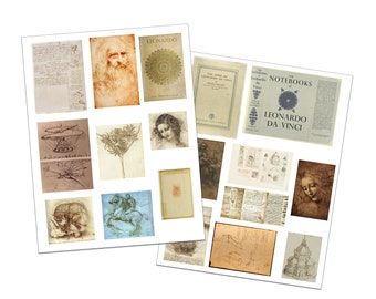 Leonardo da Vinci Clip Art and Journaling Set Printable PDF