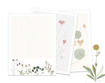 Vintage Flower Graph Paper Printable PDF Grid Paper