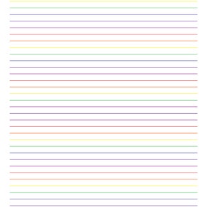 Rainbow Lined Paper Printable PDF image 3