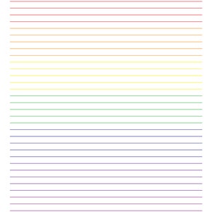 Rainbow Lined Paper Printable PDF image 2