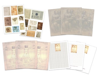 Leonardo da Vinci Journaling, Scrapbooking and Planner Page Printable PDF