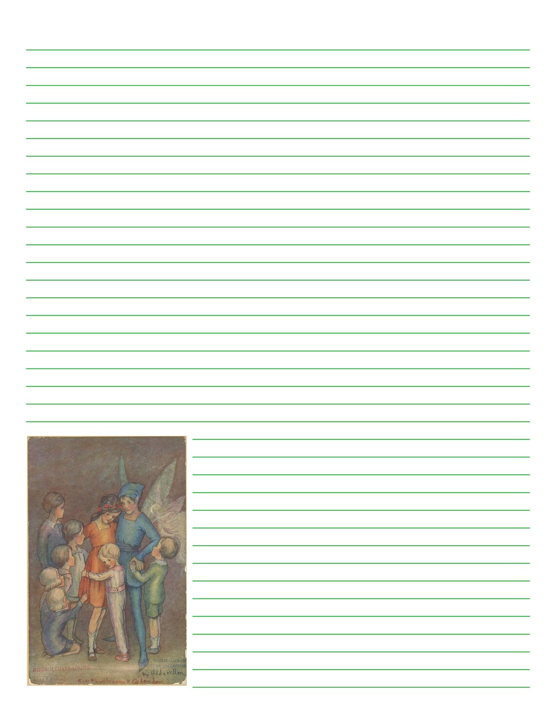 Peter Pan Writing Paper and Graph Paper Printable PDF Etsy