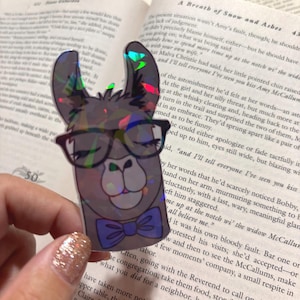 Vinyl Holographic Sticker - Glasses Llama