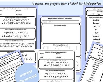 Kindergarten Readiness Assessment | Printable Preschool Evaluation | Homeschool Prep Tool