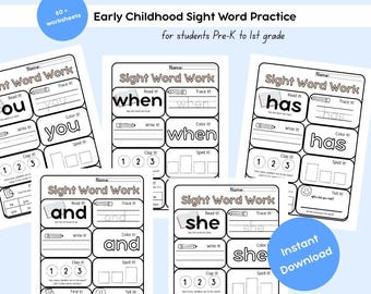 Kindergarten Sight Word Practice | Ages 4–6 | Fall Break Homework Fun!