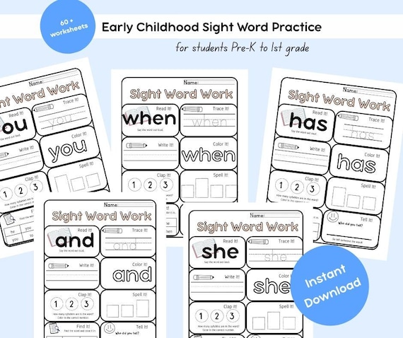 Kindergarten Sight Word Practice | Ages 4–6 | Fall Break Homework Fun!