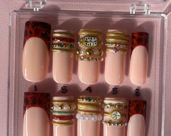 Gold Bangles Press On Nails (Size M/L)