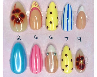 Colourfully Mixed Press On Nails (S/M)