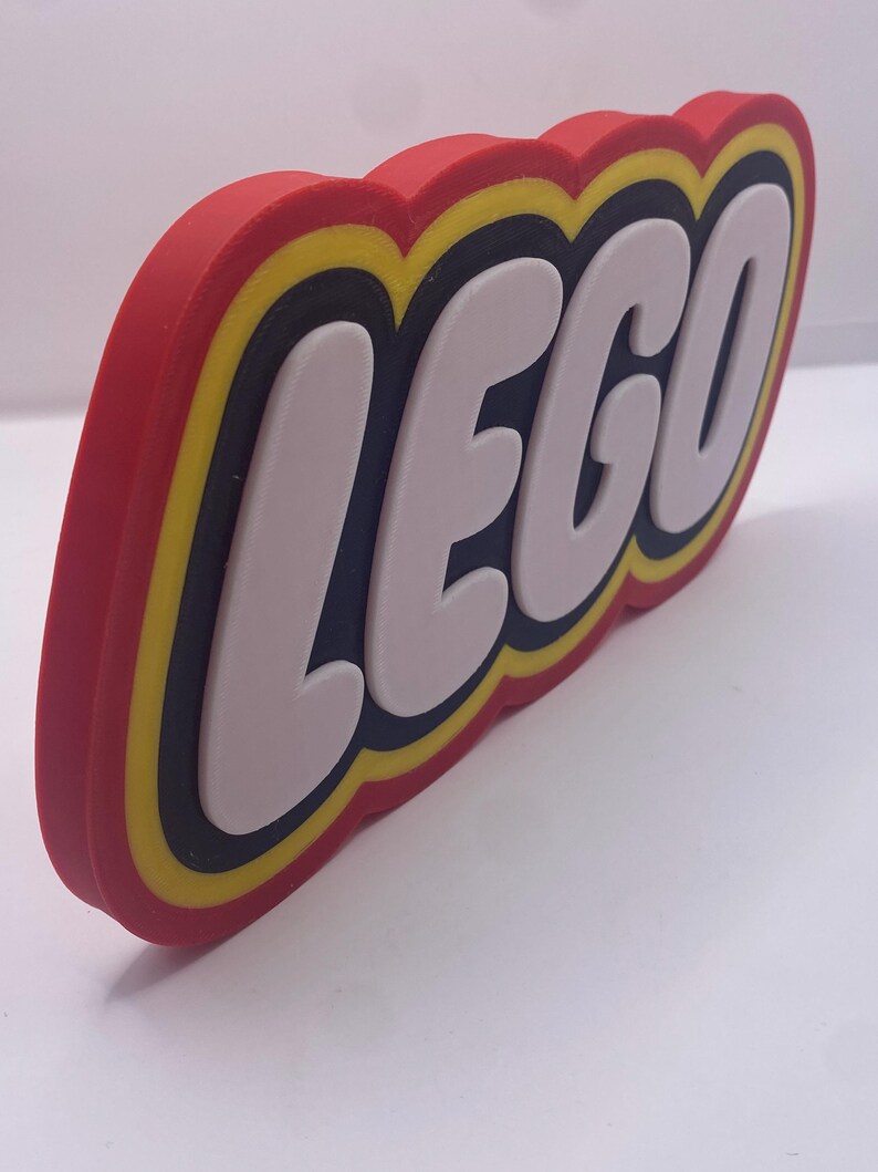 LEGO 3D Printed Wall Sign Plaque – Colour Logo Display Red/yellow - Etsy