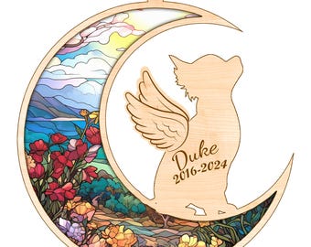 Personalized Chihuahua Memorial Suncatcher: Angel Wings Pet Loss Gift