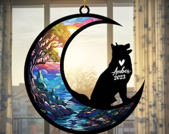 Personalized Husky Memorial Suncatcher: Custom Dog Loss Sympathy Gift