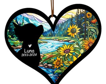 Personalized Chihuahua Memorial Suncatcher: Custom Pet Loss Gift