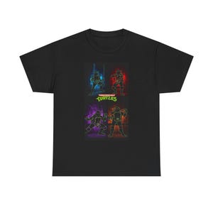 Ninja Turtles uniseks zwaar katoenen T-shirt, retro T-shirt, cartoon T-shirt, cadeau voor tieners, komisch T-shirt, filmmerchandise