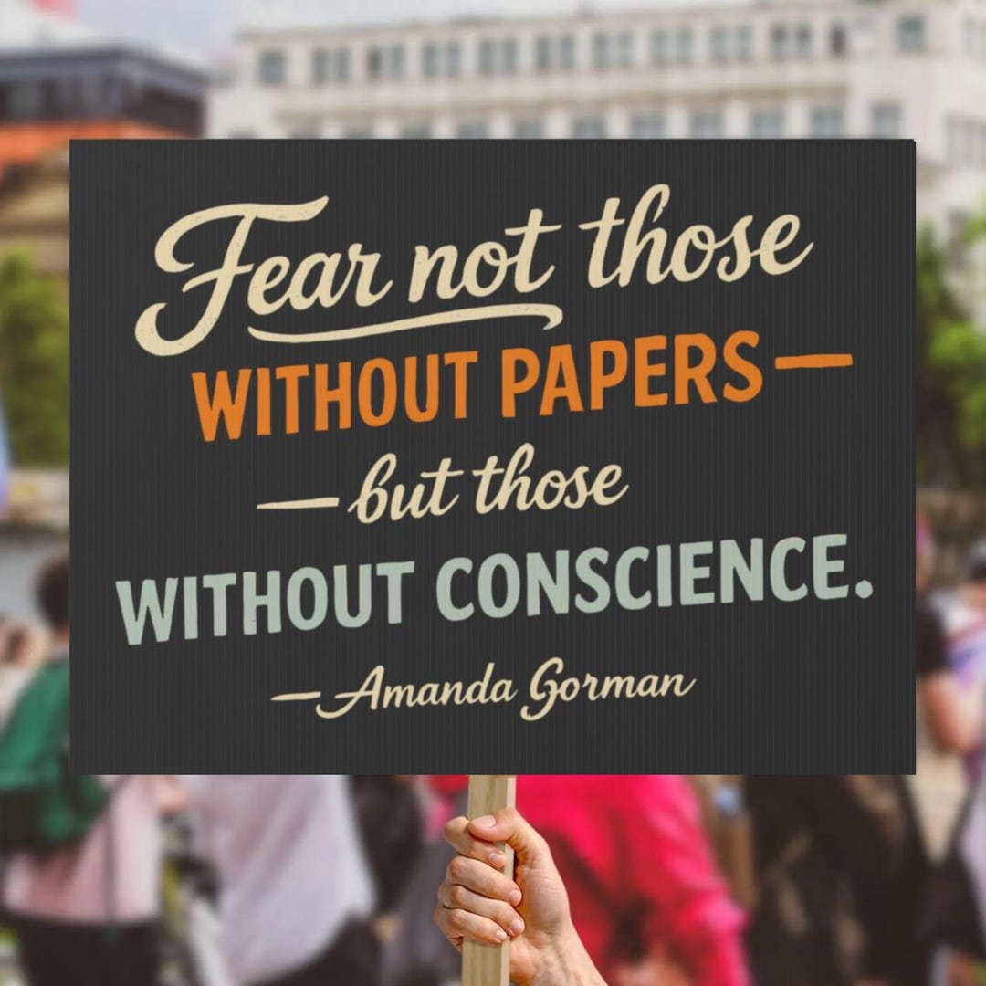 Fear Not Those Without Papers but Those Without Conscience Protest Sign ...