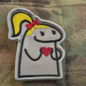 Ukrainian Army Morale Patch – Girl with Heart | Cute Tactical Embroidered Military Badge 7x6 cm