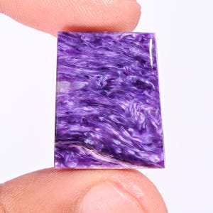 Dark Purple Charoite Trapezoid Cabochon 23mm Natural Gemstone Irregular Rectangle Statement Stone OOAK