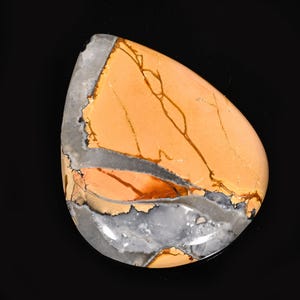 Maligano Jasper Cabochon Pear 37mm Natural Landscape Stone OOAK Gemstone