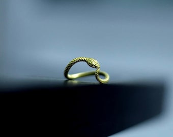 Gold Ouroboros Ring – Serpent Eating Its Tail, Eternal Cycle Symbol, Adjustable Minimalist Snake Band