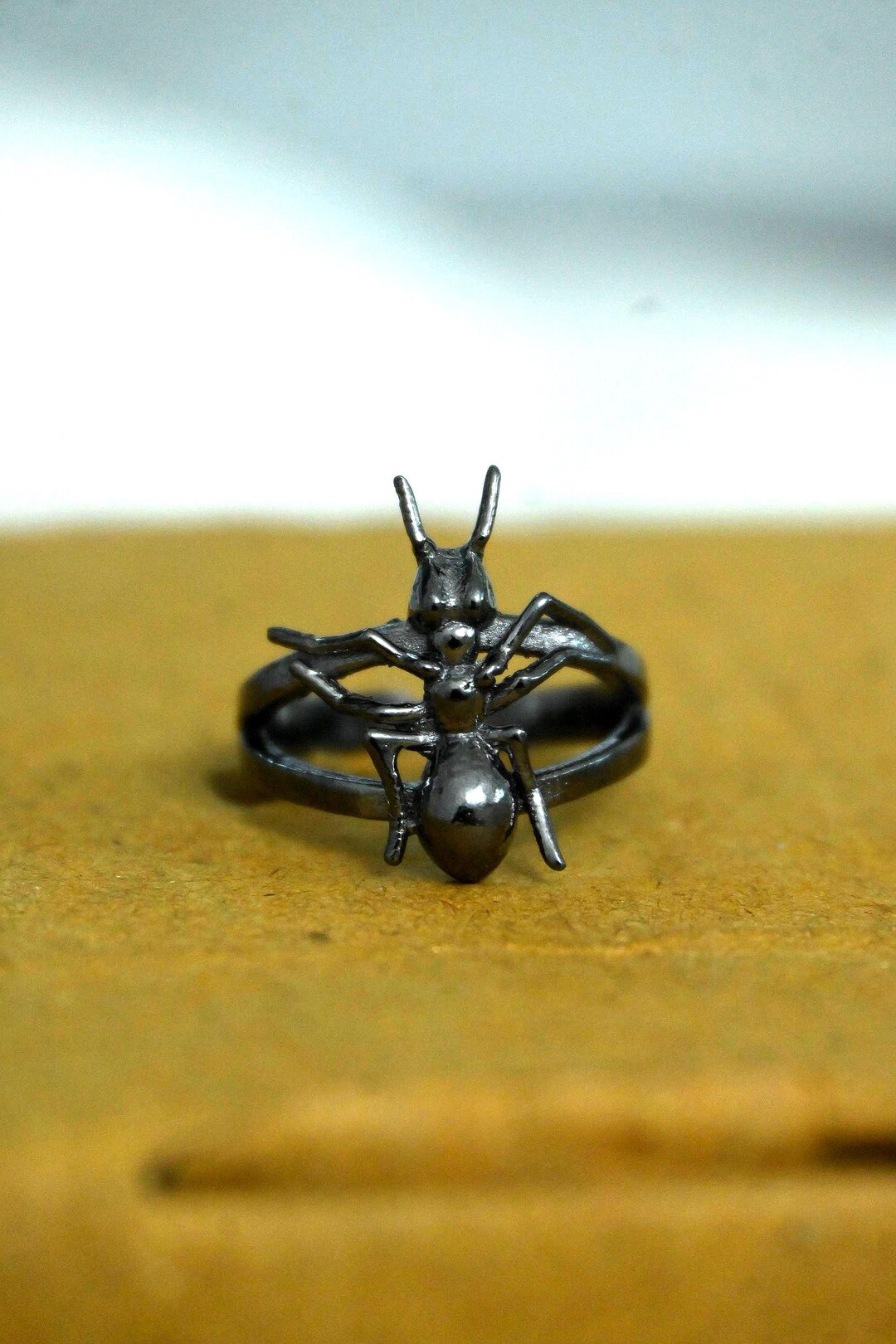 Black Ant Ring, 925 Silver, Gothic Insect Jewelry - Etsy