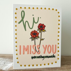 Carte Bonjour, tu me manques