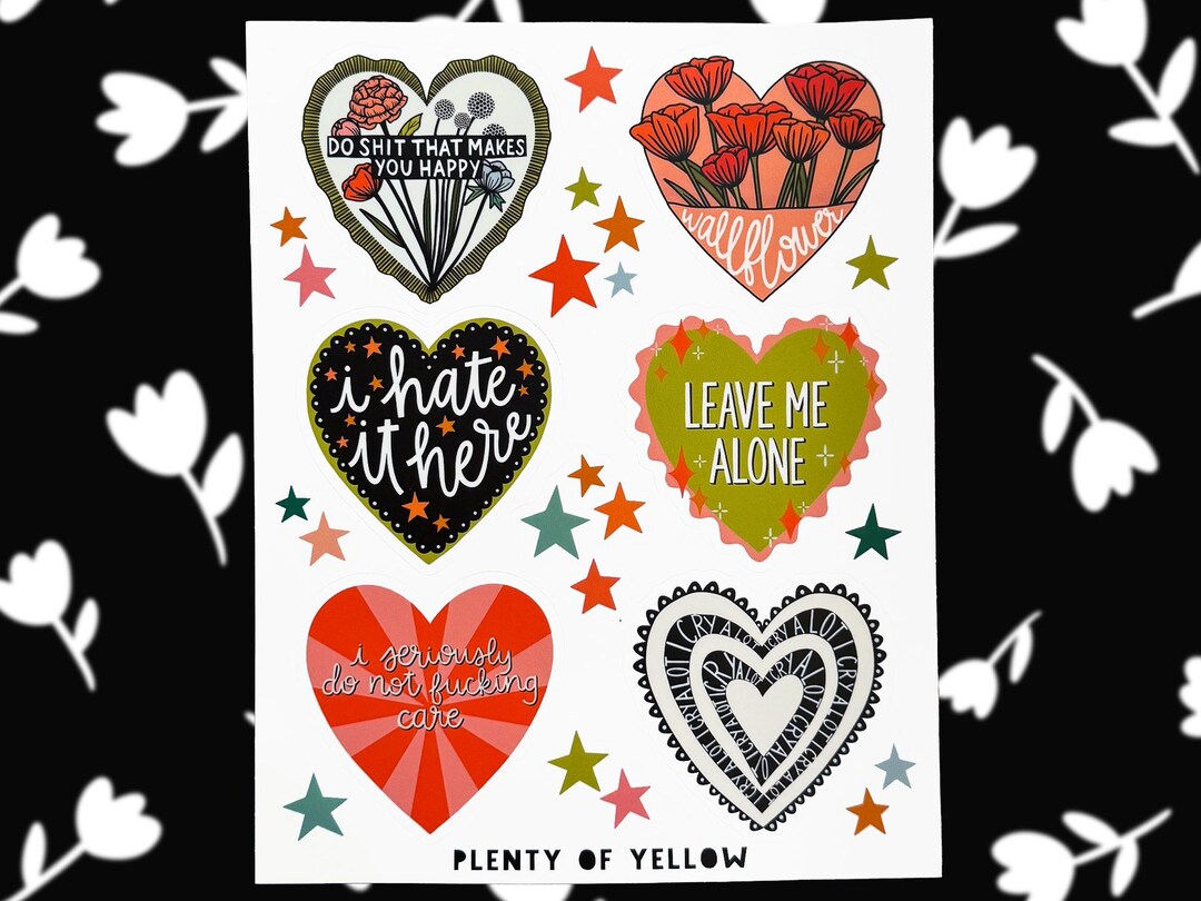 HEARTS STICKER SHEET - Etsy