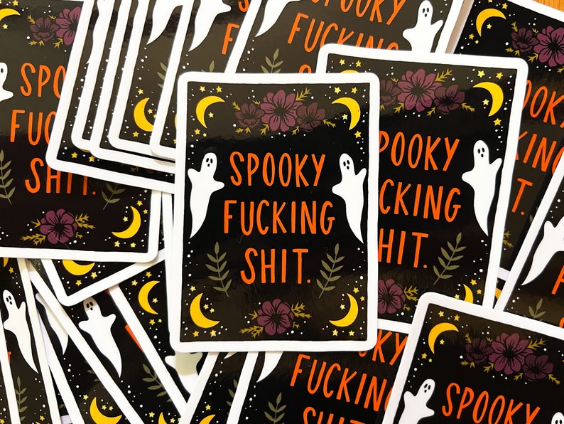 SPOOKY HALLOWEEN STICKER spooky shit color