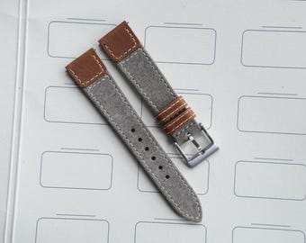Handmade Canvas Watch Strap – Available Sizes: 24mm, 23mm, 22mm, 21mm, 20mm, 19mm, 18mm