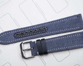 Watch strap Handmade from canvas Sizes: 24mm, 23mm, 22mm, 21mm, 20mm, 19mm, 18mm