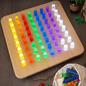 LED Peg Board Sensory Toy – Montessori Fine Motor Skills, Autism Therapy