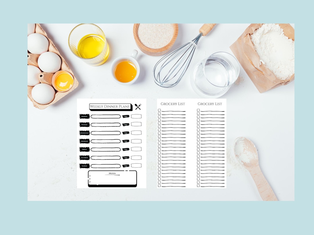 Printable Weekly Dinner Menu Planner - Etsy