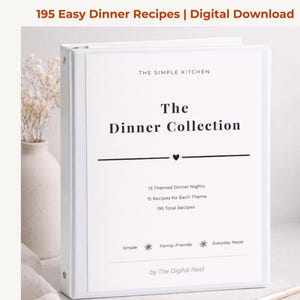 195 Dinner Recipes Collection | 13 Themed Nights, Family Meal Planning Binder (Digital Download)