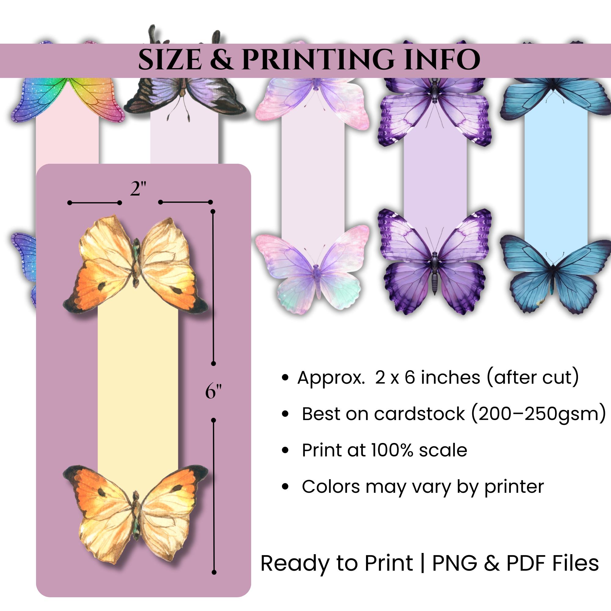 Butterfly Magnetic Bookmark Set | Printable Bookmarks (PDF & PNG - Etsy