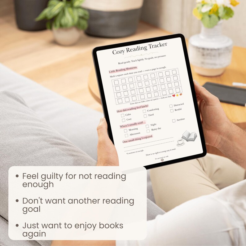 Cozy Reading Tracker Printable | No Pressure Reading Log PDF + PNG ...
