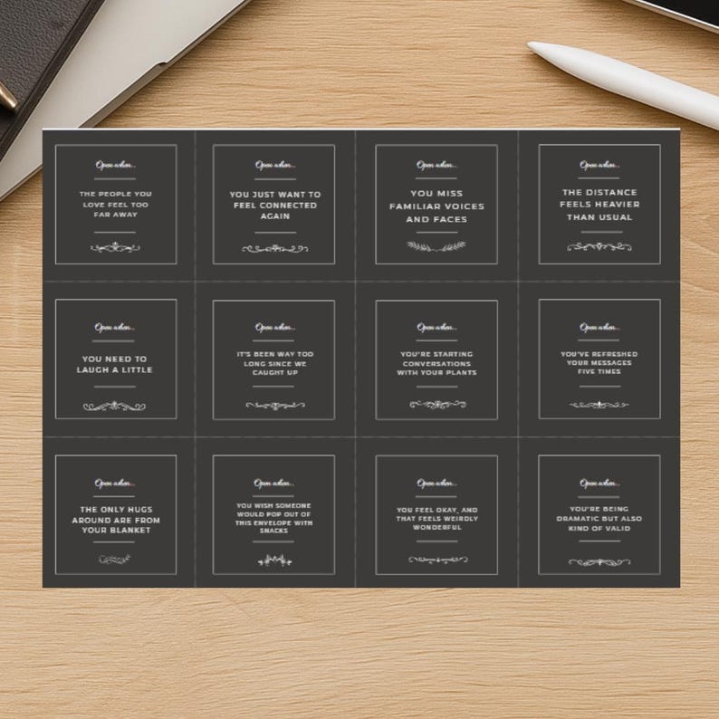 We’re Far Apart – Printable Open When Letter Labels | Long Distance ...