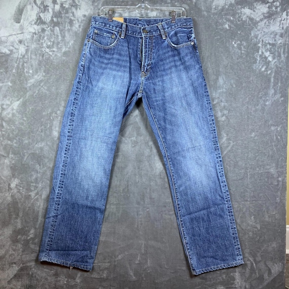 Men's Gap Green 1969 Zip Straight Leg 34x31 Jeans (334)