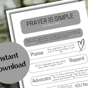 Simple Prayer Guide - Template - Black and White Colors