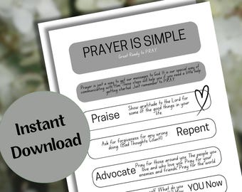 Sample Prayer Guide Simple Prayer Guide - Template - Etsy