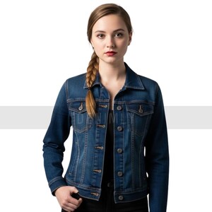 Slim Fit Blue Denim Jacket: Classic Stretch Jean Coat