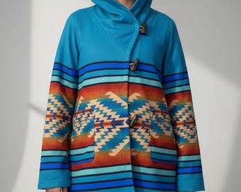 Yellowstone Beth Dutton Inspired Cowgirl Jacket Fleece Vintage Turquoise Presents for Mom