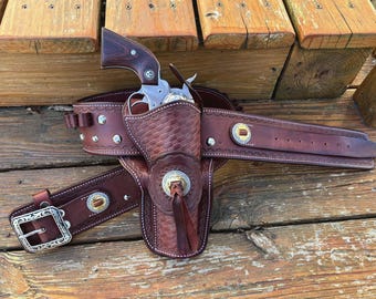 Cowboy Leather Fast Draw Holster: Fits Colt SAA, Uberti, Ruger Vaquero