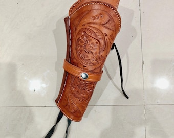 Handmade Leather Single Action Holster: Right/Left Hand, USA Made