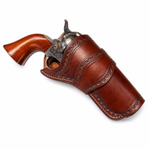 Handmade Leather Revolver Colt Python Western Cowboy Gun Straight Draw Belt Holster Full Grain Barrel 5-7" Leather Gift USA