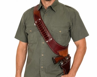 Leather Chest Rig Holster Handmade Adjustable Shoulder Harness Premium Full Grain Leather Outdoor Right & Left Hand Free Shipping