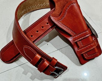 Handmade Leather Revolver Holster: Old West Style, SAA & GP100